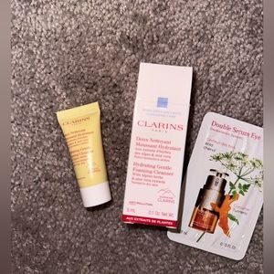 Clarins double eye serum plus sample pack skincare bundle mini